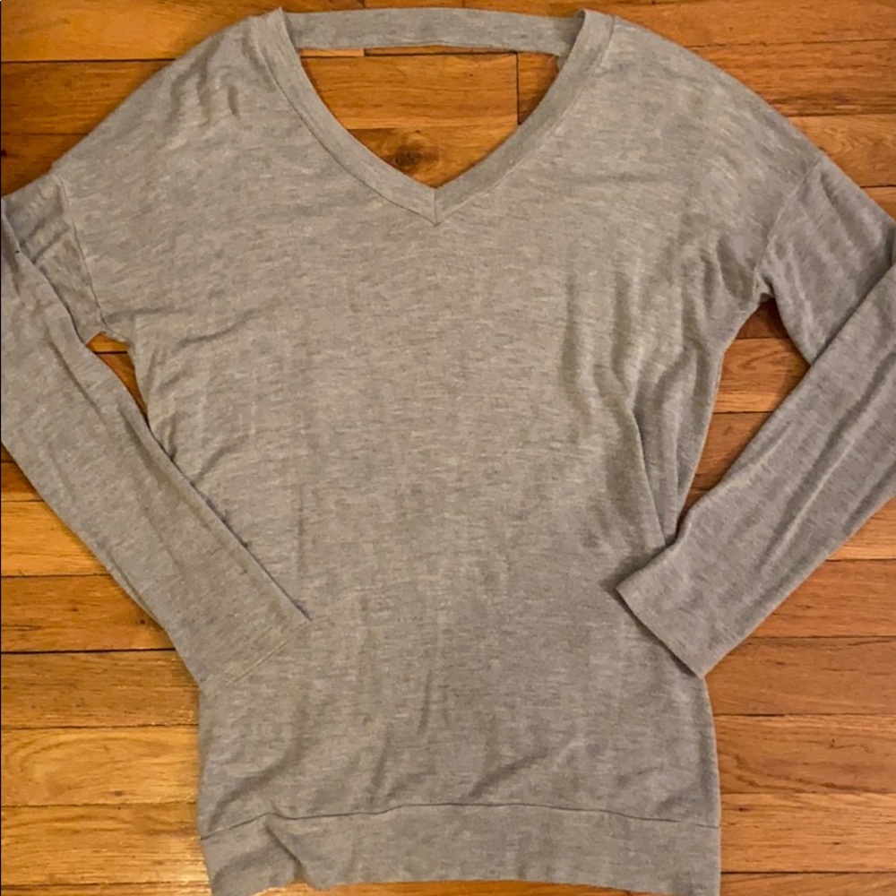 Gray Open Back Sweater